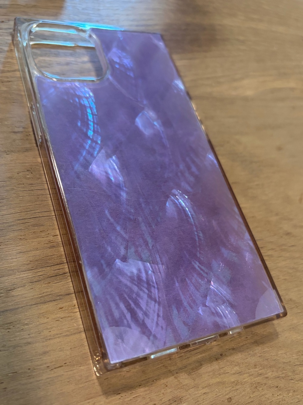 ✨Flaunt SQUARE Violet Mother of Pearl iPhone 17e/16e/14/13 Case